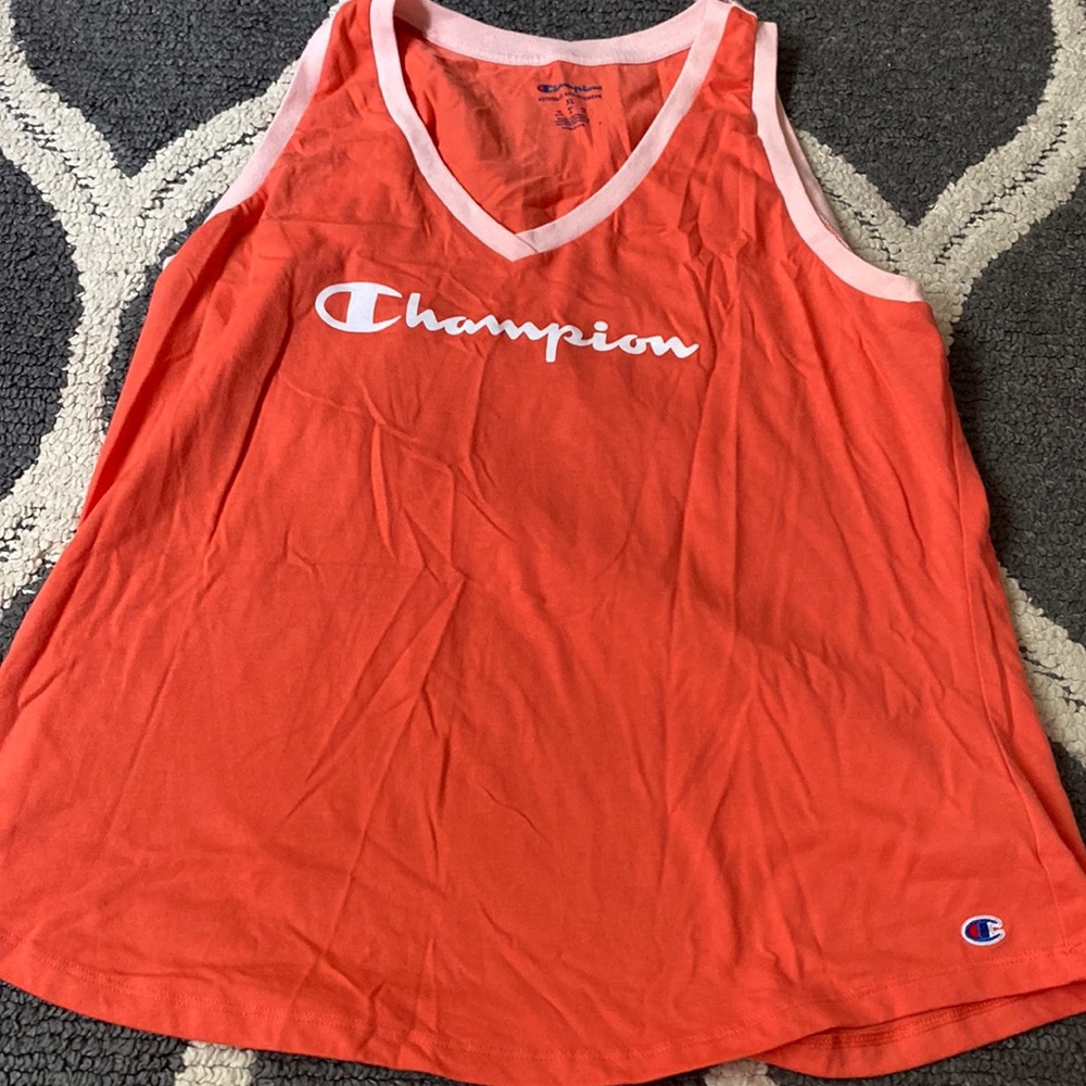 Pink champion heritage v-neck ringer